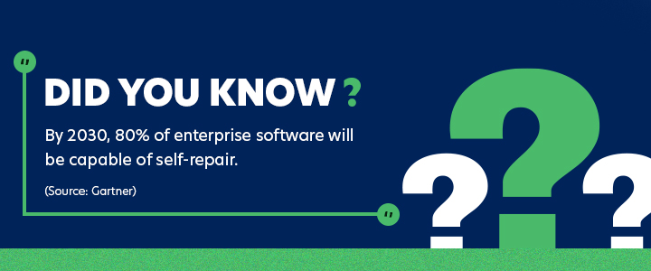 By 2030, 80% of enterprise software will be capable of self-repair.